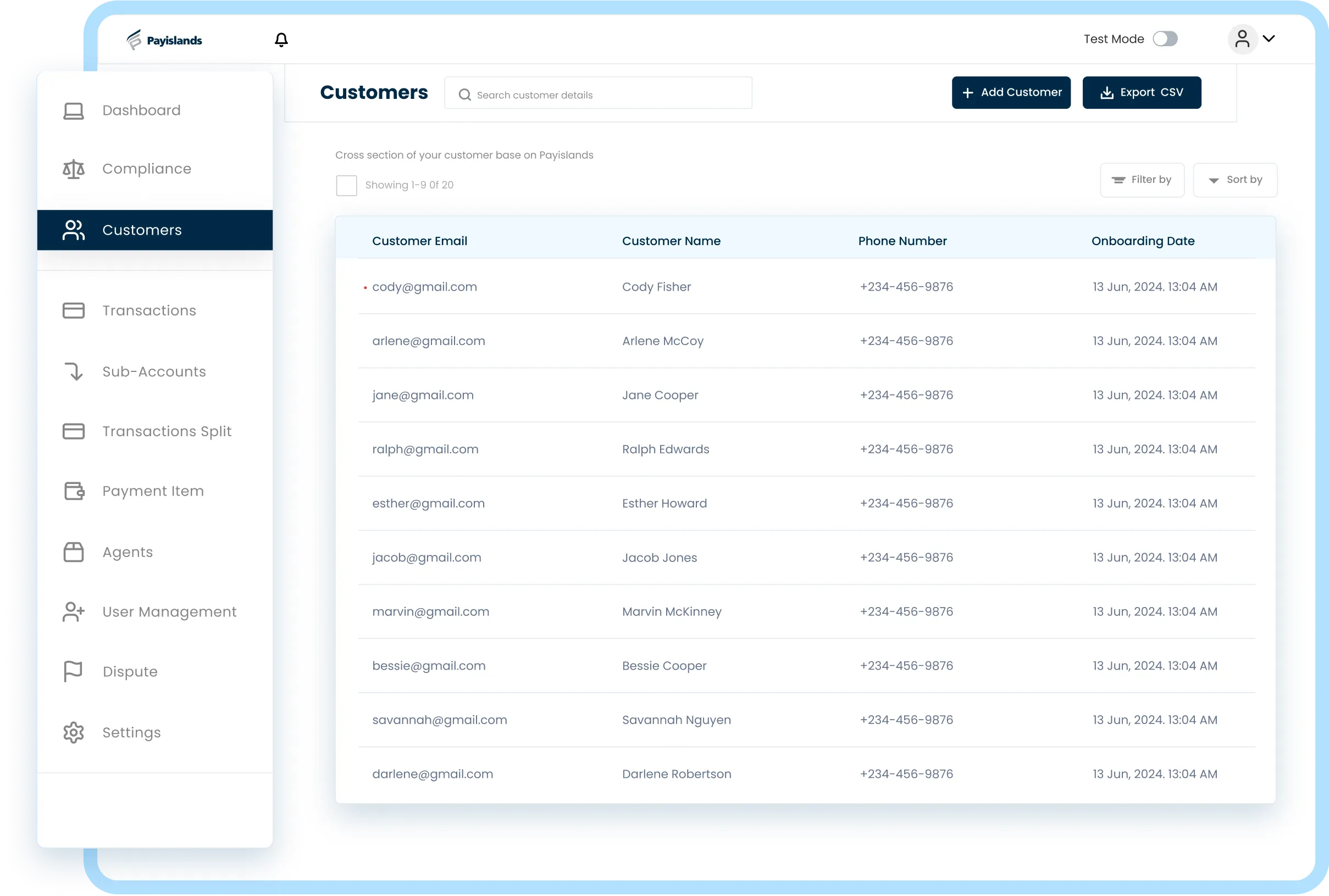 Customer Dashboard